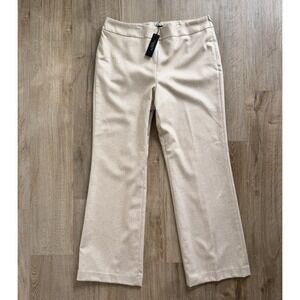 Talbots Classic Side Zip Pants Womens 14 Tall Beige / Cream Straight Trouser NWT